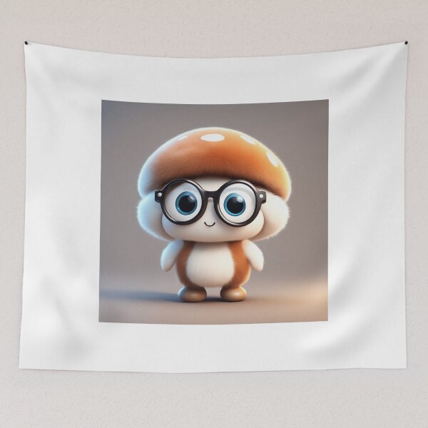 Item preview, Cute Mushroom Kid Wearing Glasses Cartoon Vector Icon Illustration designed and sold by hjian8219.