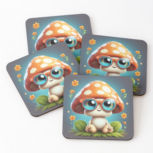 Item preview, Cute Mushroom Kid Wearing Glasses Cartoon Vector Icon Illustration designed and sold by hjian8219.