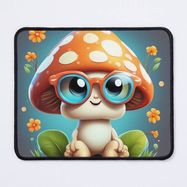 Item preview, Cute Mushroom Kid Wearing Glasses Cartoon Vector Icon Illustration designed and sold by hjian8219.