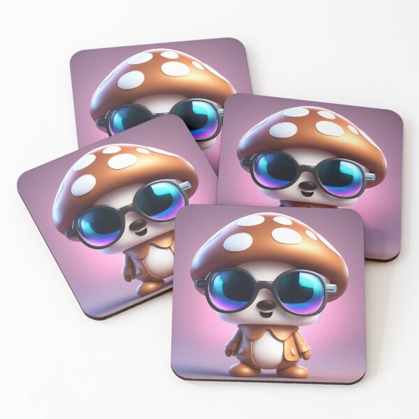 Item preview, Cute Mushroom Kid Wearing Glasses Cartoon Vector Icon Illustration designed and sold by hjian8219.