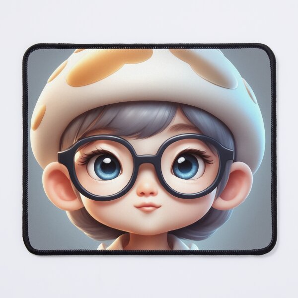 Item preview, Cute Mushroom Kid Wearing Glasses Cartoon Vector Icon Illustration designed and sold by hjian8219.