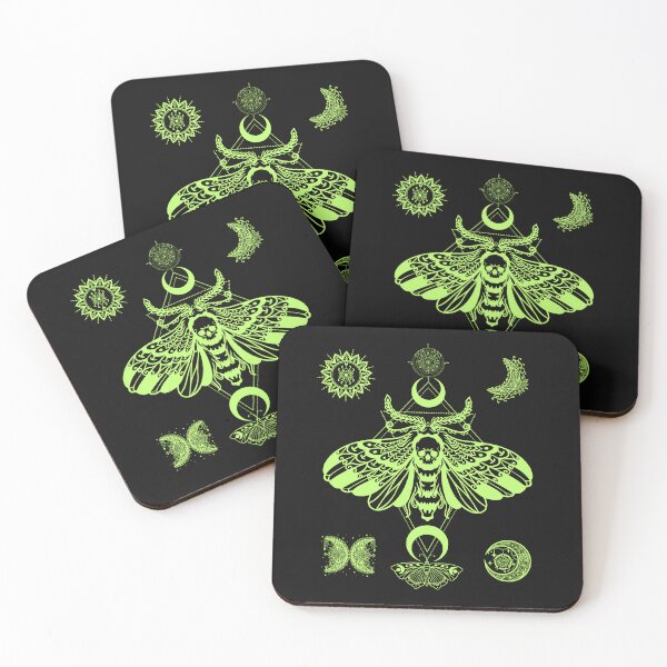 Item preview, Neon Green Death Moth Magical Moon Design designed and sold by EarthArtDesigns.
