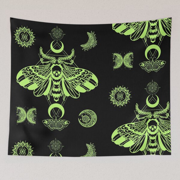 Item preview, Neon Green Death Moth Magical Moon Design designed and sold by EarthArtDesigns.