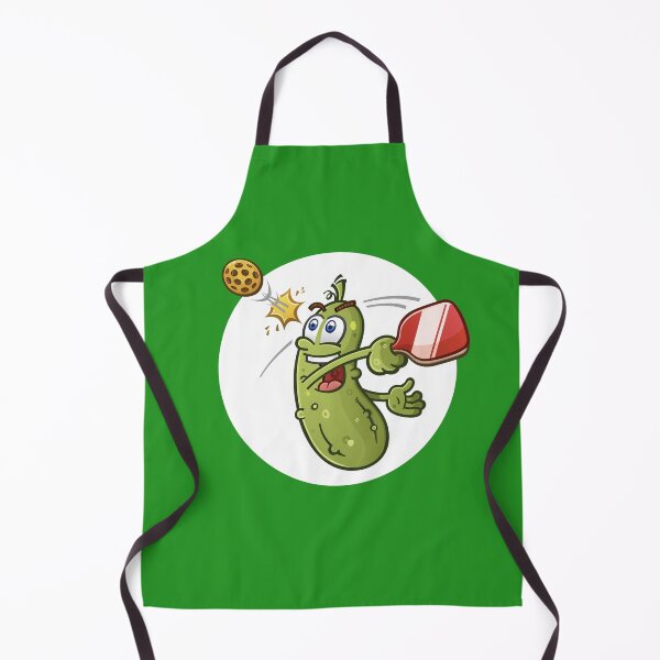 Artikelvorschau, Pickle Ball Cartoon Gurke mit Schläger im weißen Kreis entworfen und verkauft von PIXEL POP DESIGNS - Beyond the Norm!.