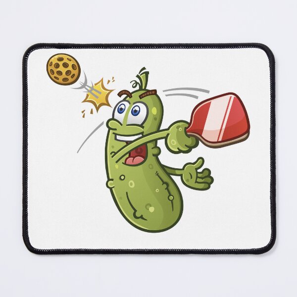 Item preview, Pickle Ball cartoon pickle with racket in white circle designed and sold by PIXEL POP DESIGNS - Beyond the Norm!.