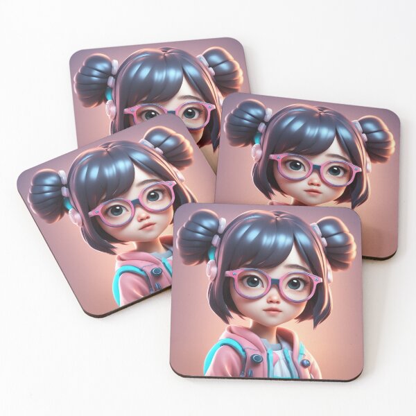 Item preview, Cute girl Kid Wearing Glasses Cartoon Vector Icon Illustration designed and sold by hjian8219.