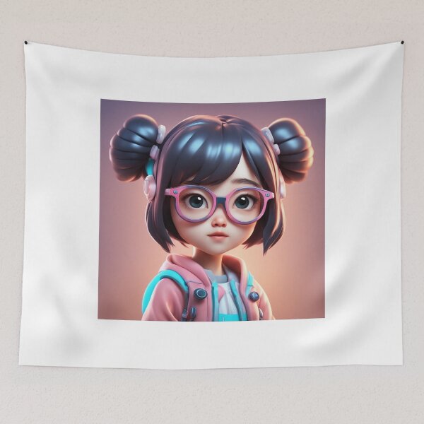 Item preview, Cute girl Kid Wearing Glasses Cartoon Vector Icon Illustration designed and sold by hjian8219.