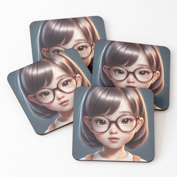 Item preview, Cute girl Kid Wearing Glasses Cartoon Vector Icon Illustration designed and sold by hjian8219.