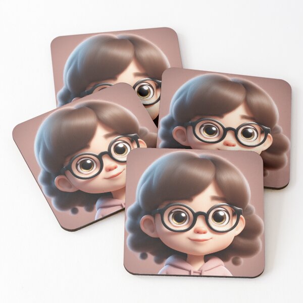 Item preview, Cute girl Kid Wearing Glasses Cartoon Vector Icon Illustration designed and sold by hjian8219.