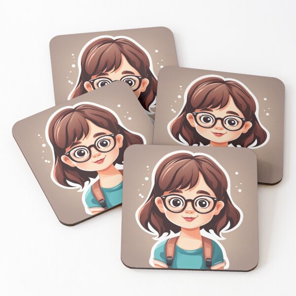 Item preview, Cute girl Kid Wearing Glasses Cartoon Vector Icon Illustration designed and sold by hjian8219.