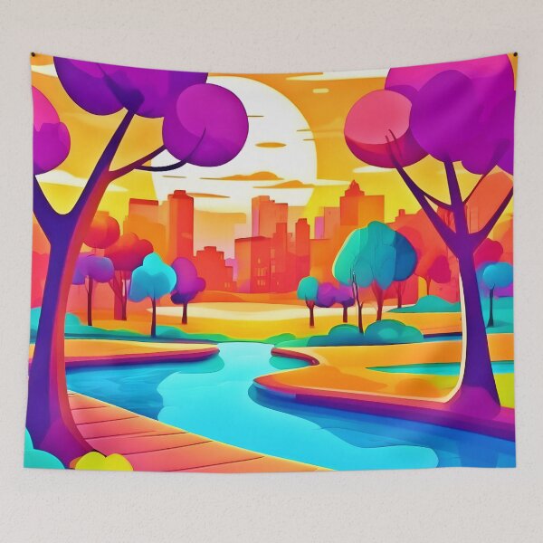 Item preview, Vibrant Sunset City Park designed and sold by Health And Fitness Posts e-Store.