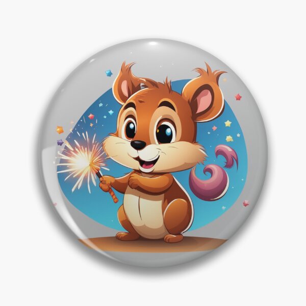 Item preview,  Cute Squirrel Playing with Fireworks Cartoon Vector Icon Illustration designed and sold by hjian8219.