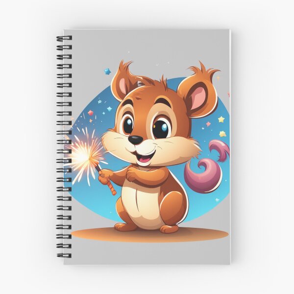 Item preview,  Cute Squirrel Playing with Fireworks Cartoon Vector Icon Illustration designed and sold by hjian8219.