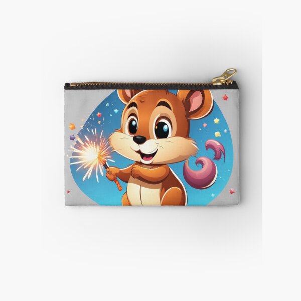 Item preview,  Cute Squirrel Playing with Fireworks Cartoon Vector Icon Illustration designed and sold by hjian8219.