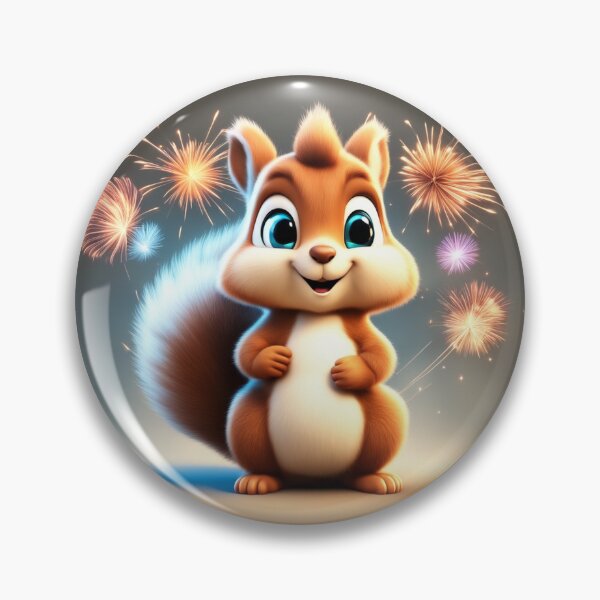 Item preview,  Cute Squirrel Playing with Fireworks Cartoon Vector Icon Illustration designed and sold by hjian8219.