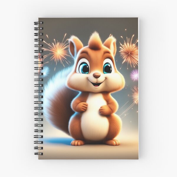 Item preview,  Cute Squirrel Playing with Fireworks Cartoon Vector Icon Illustration designed and sold by hjian8219.