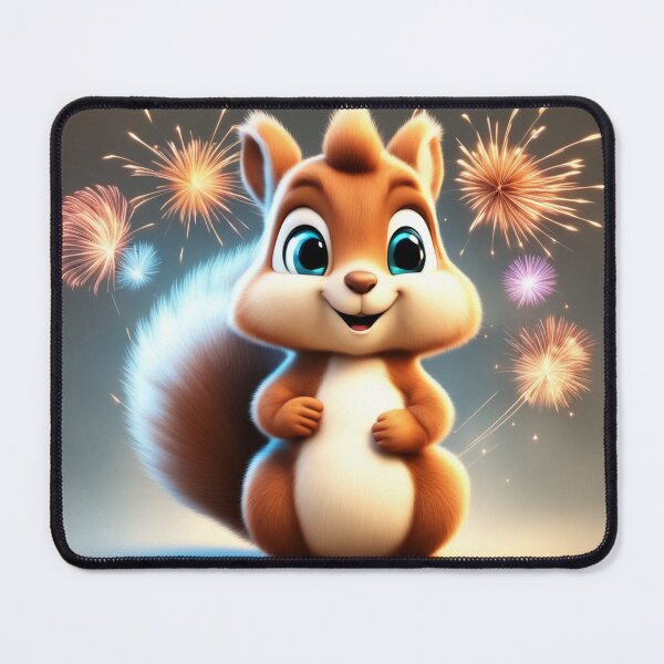Item preview,  Cute Squirrel Playing with Fireworks Cartoon Vector Icon Illustration designed and sold by hjian8219.