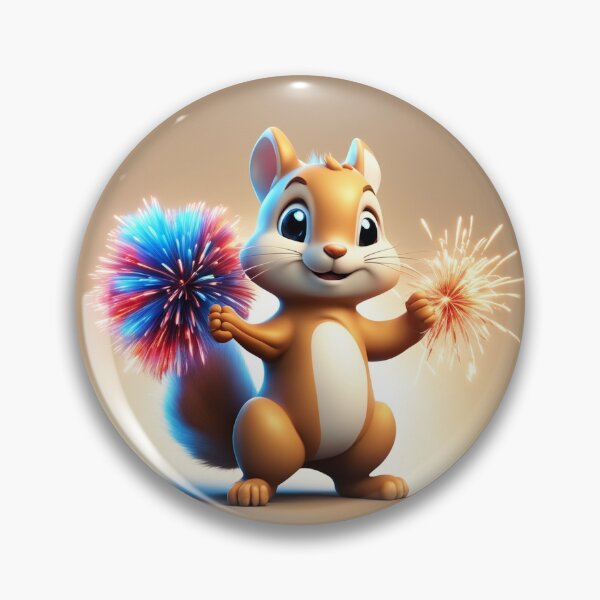 Item preview,  Cute Squirrel Playing with Fireworks Cartoon Vector Icon Illustration designed and sold by hjian8219.