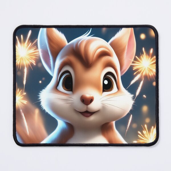 Item preview, Cute Squirrel Playing with Fireworks Cartoon Vector Icon Illustration designed and sold by hjian8219.