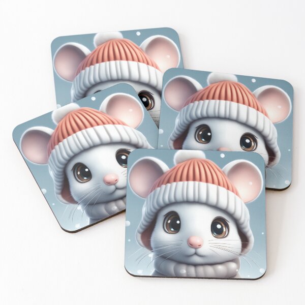 Item preview, Cute Mouse Wearing Beanie Hat Winter Cartoon Vector Icon Illustration designed and sold by hjian8219.