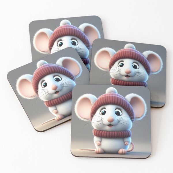 Item preview, Cute Mouse Wearing Beanie Hat Winter Cartoon Vector Icon Illustration designed and sold by hjian8219.