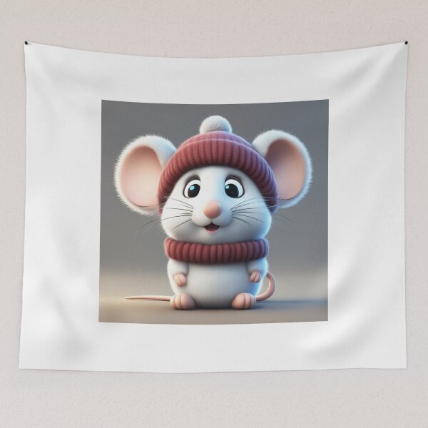 Item preview, Cute Mouse Wearing Beanie Hat Winter Cartoon Vector Icon Illustration designed and sold by hjian8219.