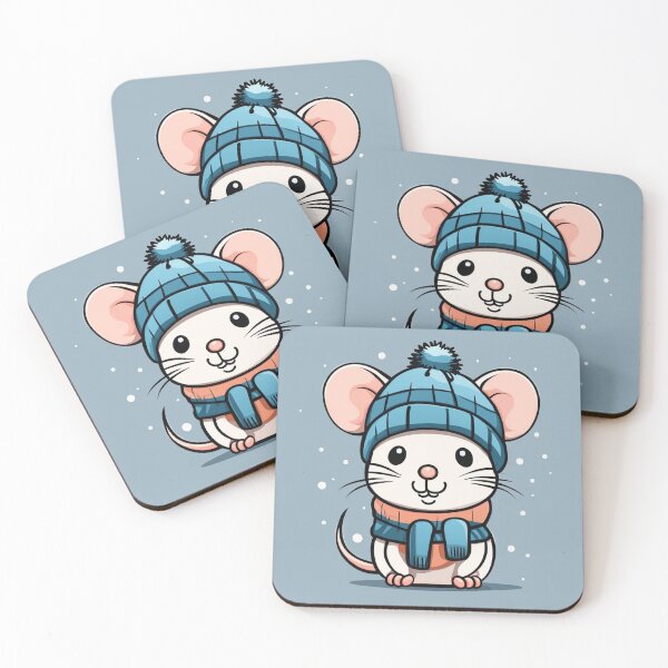 Item preview, Cute Mouse Wearing Beanie Hat Winter Cartoon Vector Icon Illustration designed and sold by hjian8219.