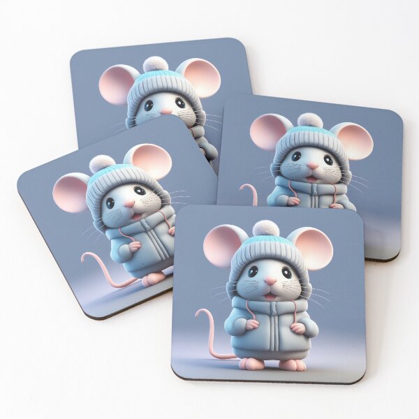 Item preview, Cute Mouse Wearing Beanie Hat Winter Cartoon Vector Icon Illustration designed and sold by hjian8219.