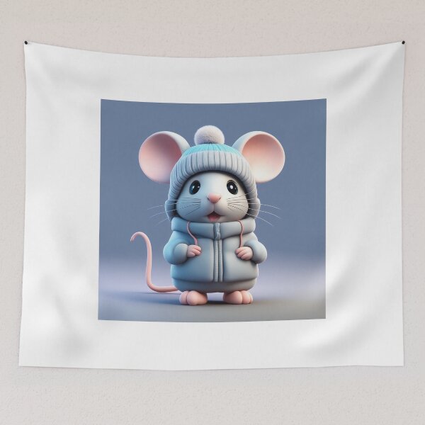 Item preview, Cute Mouse Wearing Beanie Hat Winter Cartoon Vector Icon Illustration designed and sold by hjian8219.