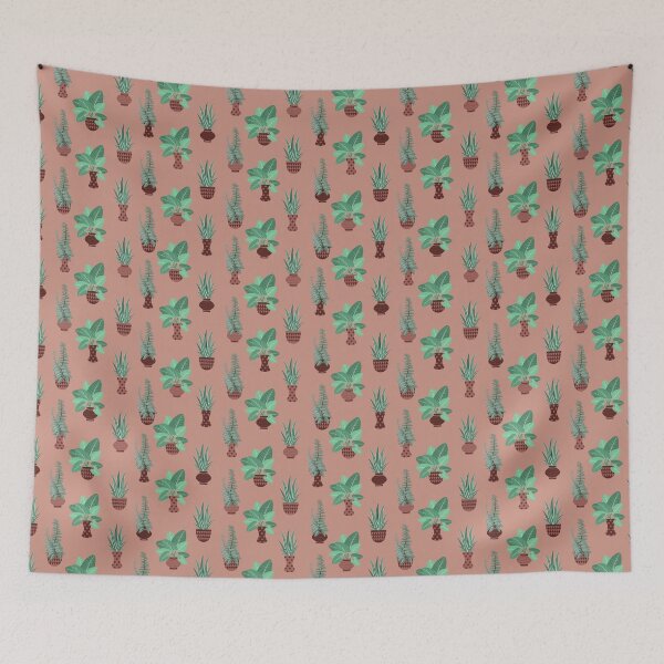 Item preview, Coral House Plant Repeat Pattern designed and sold by Mercurial Whims by Jen.