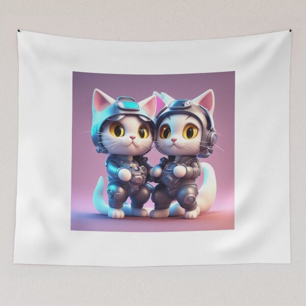 Item preview, Cute Cat Couple Playing Cartoon Vector Icon Illustration designed and sold by hjian8219.