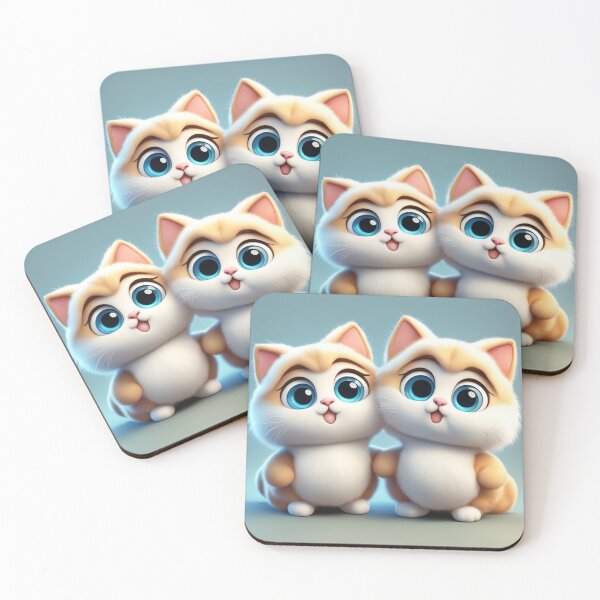 Item preview, Cute Cat Couple Playing Cartoon Vector Icon Illustration designed and sold by hjian8219.
