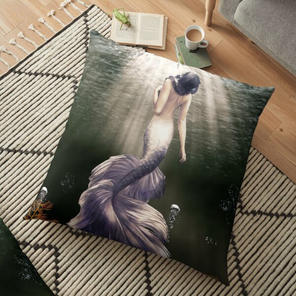 MERMAID FROM THE DEEP Floor Pillow