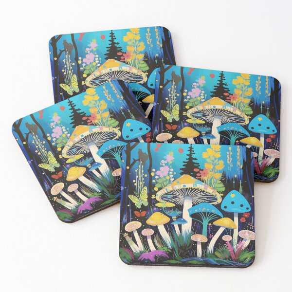 Item preview, Mushrooms in a magical forest. Neo-expressionism.  designed and sold by Natalia-Vlad.