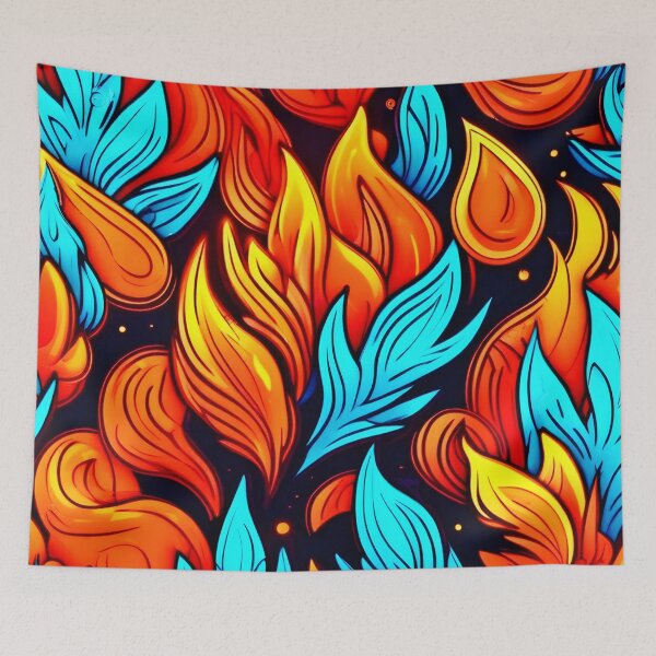 Item preview, Fiery Abstract Flame Pattern designed and sold by Health And Fitness Posts e-Store.