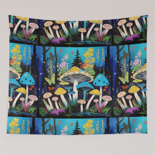 Item preview, Mushrooms in a magical forest. Neo-expressionism.  designed and sold by Natalia-Vlad.