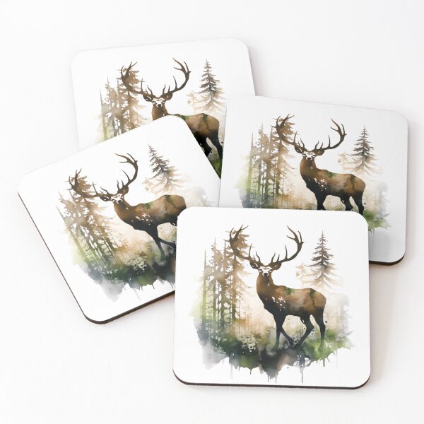 Item preview, Colorful Deer Silhouette Painting designed and sold by WildShadows.