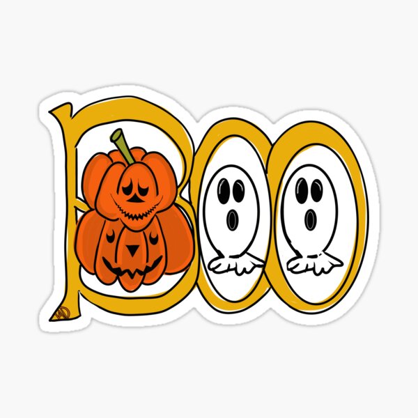 Boo! Halloween Art Sticker