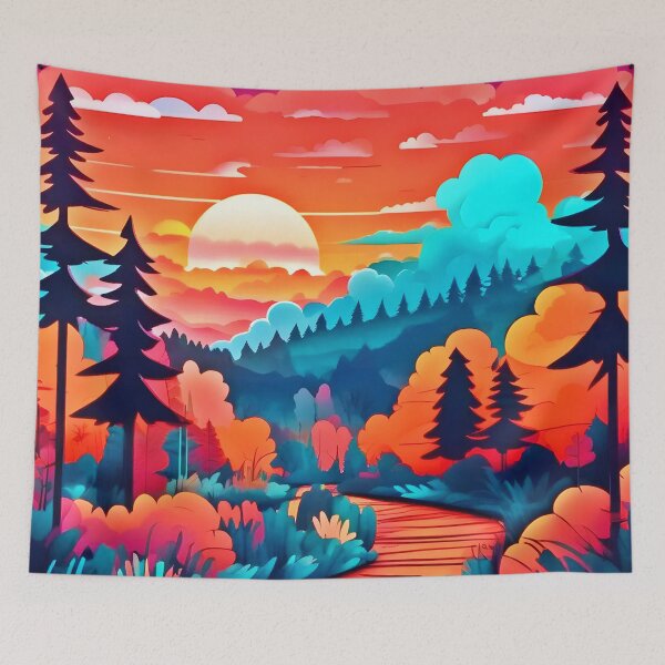 Item preview, Sunset Path Through Autumn Forest designed and sold by Health And Fitness Posts e-Store.