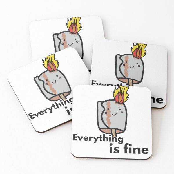 Item preview, Everything is fine, cute marshmallow designed and sold by MadSnail-Design.