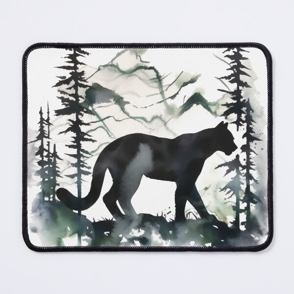 Item preview, Colorful Cougar Silhouette painting designed and sold by WildShadows.