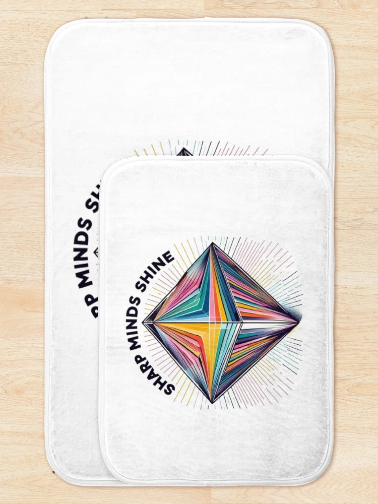 Thumbnail 5 of 6, Bath Mat, Sharp minds shine designed and sold by Monem-RASH.