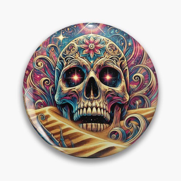 Item preview, Cosmic Skull Emerging from Sands - Surreal Adventure Art designed and sold by Noussairox.