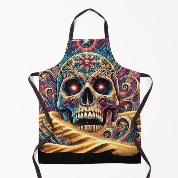 Item preview, Cosmic Skull Emerging from Sands - Surreal Adventure Art designed and sold by Noussairox.