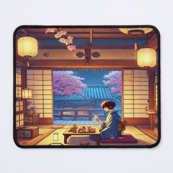 Item preview, Lo-fi Tranquil Sakura Evening: Japanese Tea Ceremony designed and sold by SakuraJapanArt.