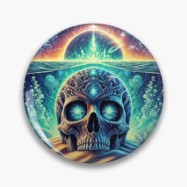 Item preview, Underwater Cosmic Skull - Mystical Ocean Depths Art designed and sold by Noussairox.