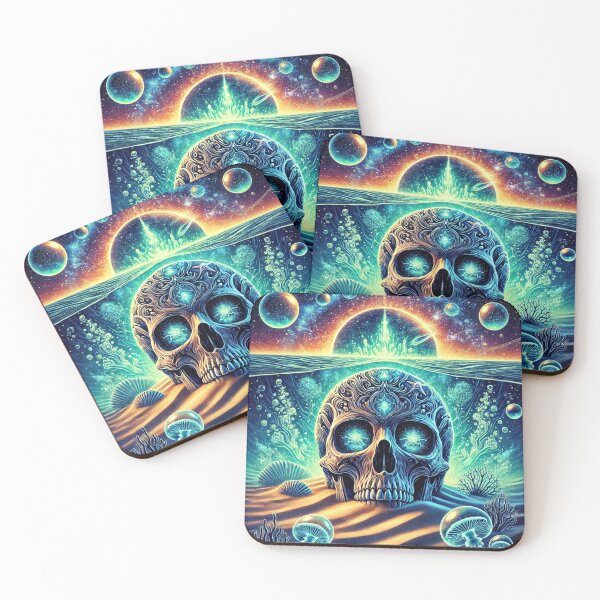 Item preview, Underwater Cosmic Skull - Mystical Ocean Depths Art designed and sold by Noussairox.