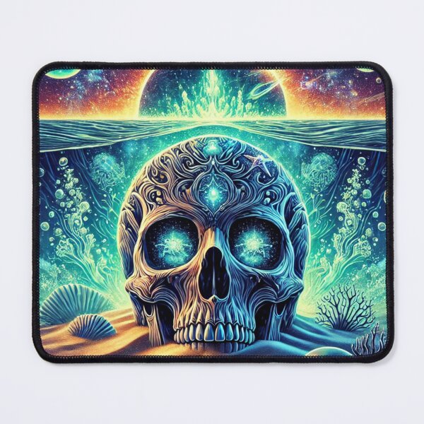Item preview, Underwater Cosmic Skull - Mystical Ocean Depths Art designed and sold by Noussairox.