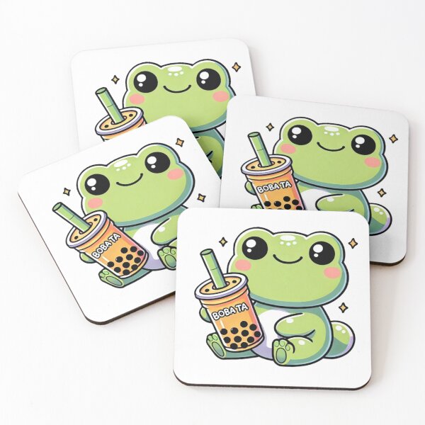 Item preview, Frog drinking bubble tea designed and sold by JonysCreativeDesigns.