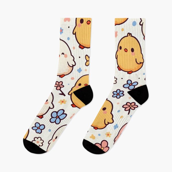 Item preview, Cute Chicks and Flowers Pattern designed and sold by CitrineLinker.